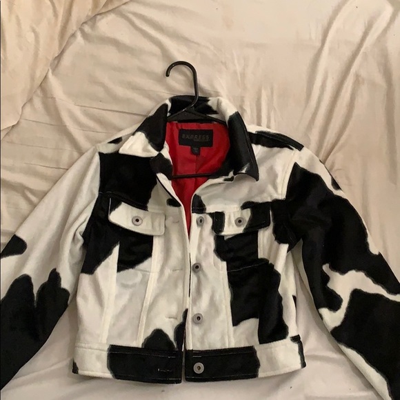 Express Jackets & Blazers - Express trendy velvet cow print jacket